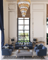 Minimalist interior with natural light